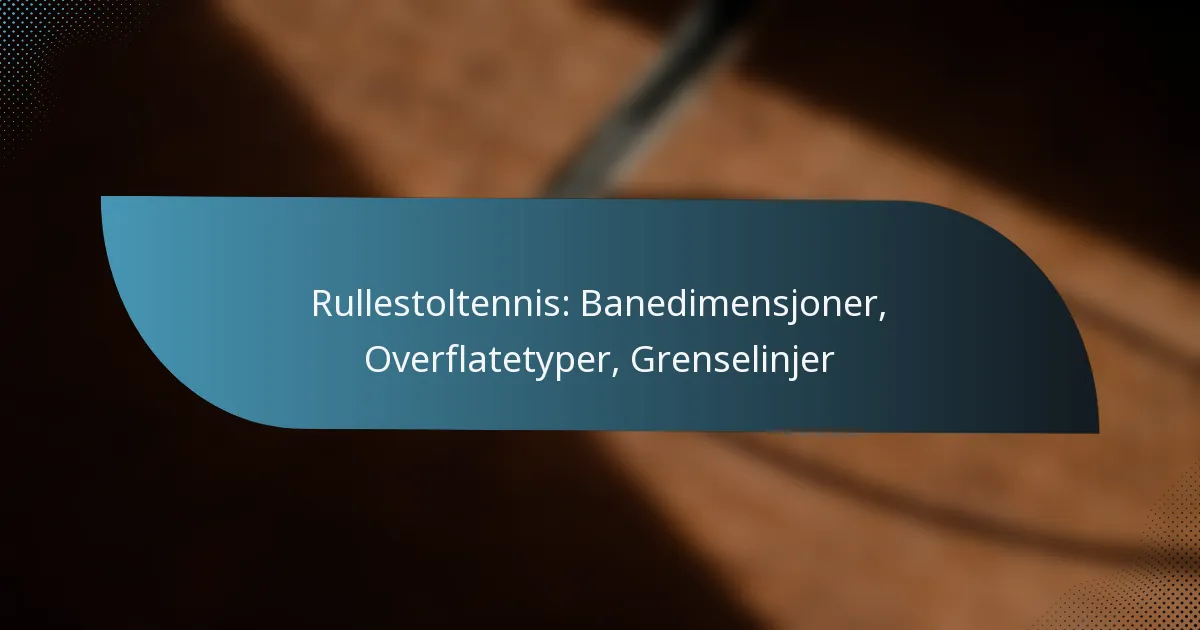 Rullestoltennis: Banedimensjoner, Overflatetyper, Grenselinjer