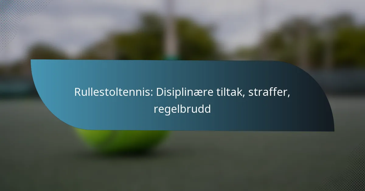 Rullestoltennis: Disiplinære tiltak, straffer, regelbrudd