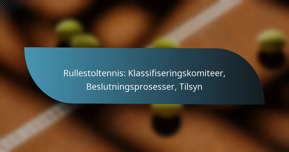 Rullestoltennis: Klassifiseringskomiteer, Beslutningsprosesser, Tilsyn