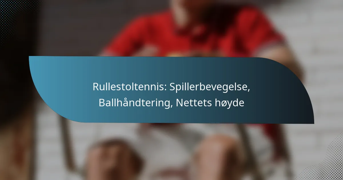 Rullestoltennis: Spillerbevegelse, Ballhåndtering, Nettets høyde